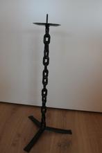Vintage kandelaar van smeedijzer ketting, brutalistisch, Ophalen of Verzenden