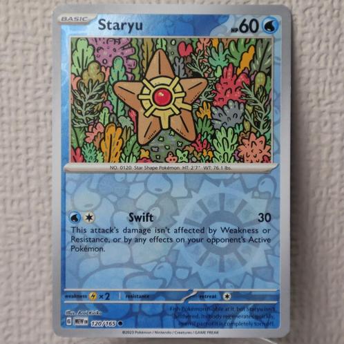 Pokémon Staryu Reverse Holo Scarlet & Violet 151 - 120/165, Hobby en Vrije tijd, Verzamelkaartspellen | Pokémon, Nieuw, Losse kaart