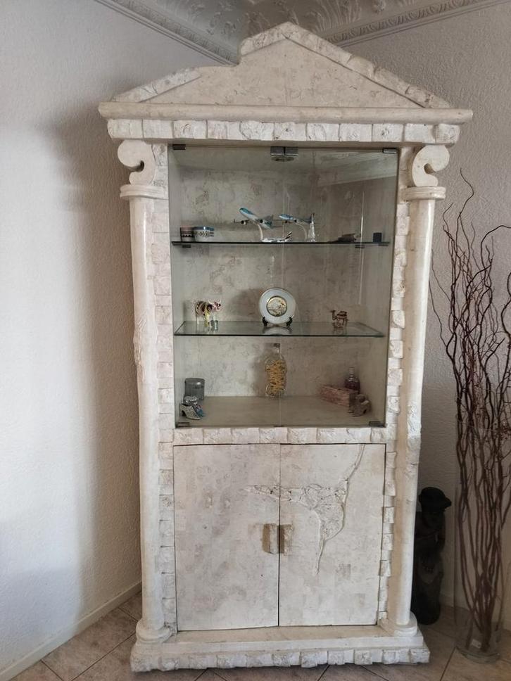Unieke Vitrinekast met Glazen Planken, Huis en Inrichting, Kasten | Vitrinekasten, Gebruikt, 200 cm of meer, 50 tot 100 cm, 25 tot 50 cm