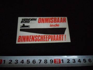 sticker vervoersbond FNV onmisbaar in de binnenscheepvaart beschikbaar voor biedingen