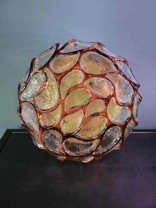 Plafondlamp plafonniere glas rond, Huis en Inrichting, Lampen | Plafondlampen, Zo goed als nieuw, Glas, Ophalen of Verzenden