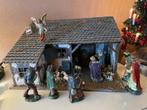 kerststal met verlichting en antieke Kerstgroep, Diversen, Kerst, Ophalen, Zo goed als nieuw