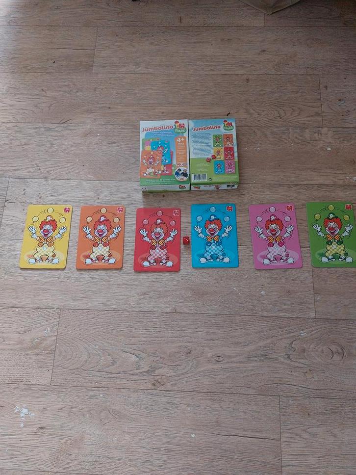 Jumbolino Dobbel de Clowntjes Kaartspel Compleet, Hobby en Vrije tijd, Gezelschapsspellen | Bordspellen, Gebruikt, Een of twee spelers