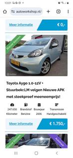 Toyota Aygo 1.0 12V Vvt-i 5DRS 2006 Blauw, Auto's, Toyota, Voorwielaandrijving, 68 pk, Handgeschakeld, Particulier