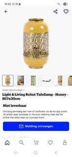 Light & Living Rohut Tafellamp Honey 17x30, Huis en Inrichting, Lampen | Tafellampen, Ophalen, Zo goed als nieuw, Oosters, Metaal