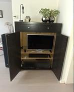 Custom made tv meubel eiken massief (twv €1250) kast deuren, Ophalen of Verzenden, Zo goed als nieuw