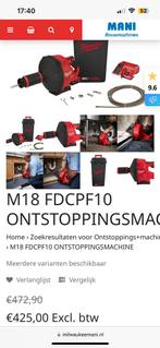 Milwaukee M18 fdcpf10 ontstopping machine, Ophalen of Verzenden, Zo goed als nieuw