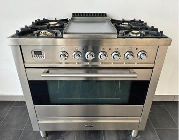  Luxe Fornuis Boretti 90cm rvs 5 pits Frytop 1 oven beschikbaar voor biedingen
