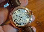 Nieuwe cartier ballon bleu 36mm rozegoud/ bruin leren band, Overige merken, Leer, Staal, Polshorloge