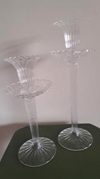 Set glazen kandelaars., Antiek en Kunst, Ophalen of Verzenden