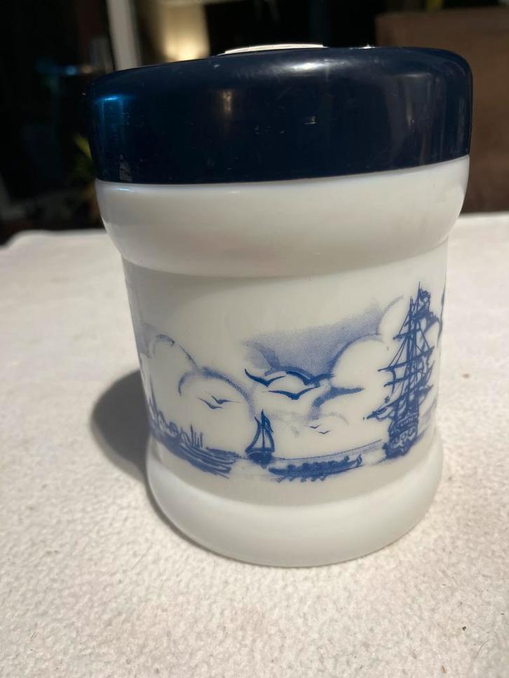 Vintage Willem II Opaline Pot Valkenswaard, Huis en Inrichting, Woonaccessoires | Schalen en Manden, Gebruikt, Schaal, Rond, Glas