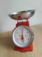 Super leuke rode retro weegschaal dille kamille, Minder dan 10 kg, Keukenweegschaal, Ophalen of Verzenden, Zo goed als nieuw