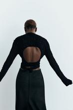 Dames Zara tricot crop top trui parels blote rug strik S, Ophalen of Verzenden, Zo goed als nieuw, Maat 36 (S), Zara