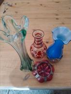 Murano vaasjes e.a.groen 28 cm. Blauwe  20 cm .., Antiek en Kunst, Antiek | Glas en Kristal, Ophalen of Verzenden
