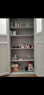 Hoge Brocante Vitrinekast | Landelijke Stijl (gedemonteerd), Antiek en Kunst, Ophalen