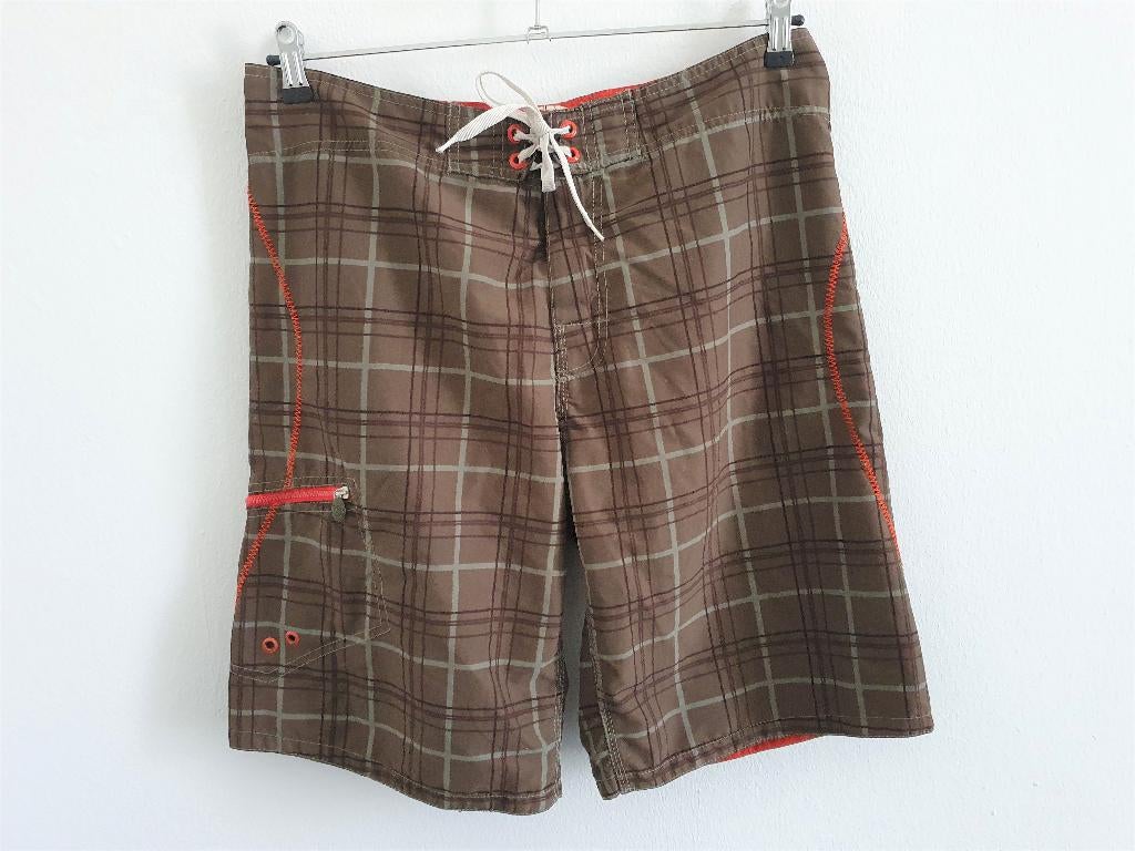 H&M mt.34 (L) zwemshort - Swim Wear Short - bruin/groen, Kleding | Heren, Badmode en Zwemkleding, Maat 52/54 (L), Bruin, Ophalen of Verzenden