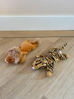 2 x knuffeltje leeuw en tijger, Happy Tails, Super de Boer, Ophalen of Verzenden, Zo goed als nieuw, Overige typen