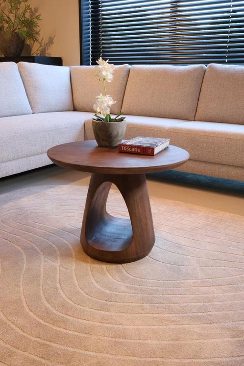 Salontafel Mangohout Ø60cm | Walnoot bruin, Antiek en Kunst, Antiek | Meubels | Tafels, Ophalen