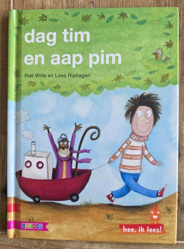 dag tim en aap pim - AVI Start - Kleuterlezen - hee ik lees, Boeken, Kinderboeken | Kleuters, Zo goed als nieuw, Fictie algemeen