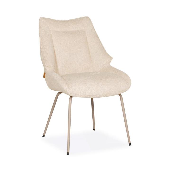 SHOWROOMMODEL: Eetkamerstoel Sabu, Huis en Inrichting, Stoelen, Nieuw, Vier, Wit, Ophalen of Verzenden