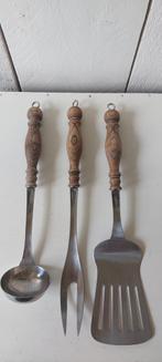 Vintage keukengerei keukengereedschap hout eiken soep vlees, Antiek en Kunst, Antiek | Bestek, Ophalen of Verzenden