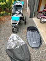 Thule hardloop kinderwagen + voetenzak & regenhoes, Kinderen en Baby's, Kinderwagens en Combinaties, Gebruikt, Verstelbare duwstang