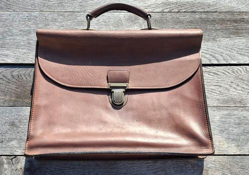 Vintage leren aktetas Arnoux Salamander, Sieraden, Tassen en Uiterlijk, Tassen | Damestassen, Gebruikt, Overige typen, Bruin, Ophalen of Verzenden