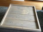 Steiger houten hocker dienblad, Huis en Inrichting, Ophalen of Verzenden, Gebruikt, Vierkant, Hout