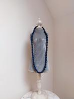 Vintage ketting parel blauwe kralen met sluiting design, Ophalen of Verzenden, Zo goed als nieuw, Blauw, Kunststof