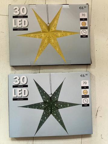 2 grote kerststerren ster met led lampjes beschikbaar voor biedingen