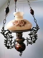 Prachtige hanglamp met mooie gebloemde kap en dimmer en, Antiek en Kunst, Antiek | Lampen, Ophalen of Verzenden