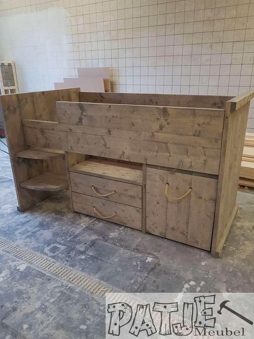 nieuw leuke functionele halfhoog slaper uitschuifbaar buro, Kinderen en Baby's, Kinderkamer | Bedden, Nieuw, 180 cm of meer, 85 tot 100 cm