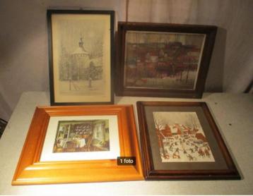 4 Mooie Oude Houten Fotolijsten - 35x30 beschikbaar voor biedingen