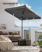 Grijze rechthoekige parasol, Kantelbaar, Ophalen of Verzenden, Zo goed als nieuw, 1 tot 2 meter