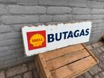 Vintage Shell Butagas Reclamebord, Verzamelen, Merken en Reclamevoorwerpen, Reclamebord, Gebruikt, ., Ophalen of Verzenden