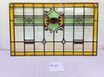 Gebrandschilderde glas in lood panelen, ramen, gekleurd glas, Antiek en Kunst, Ophalen