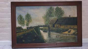Klassiek origineel olieverf schilderij 56 x 84,5cm  beschikbaar voor biedingen