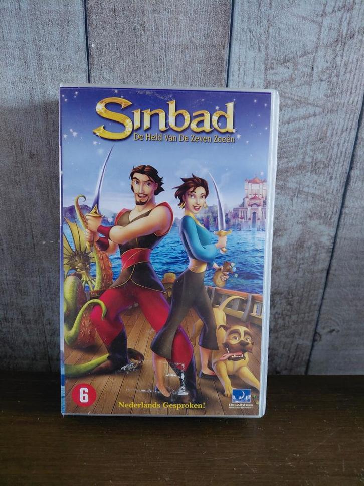 Sinbad de Held van de Zeven Zeeën videoband., Cd's en Dvd's, VHS | Kinderen en Jeugd, Gebruikt, Tekenfilms en Animatie, Alle leeftijden