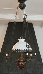 Antieke hang olielamp., Huis en Inrichting, Lampen | Kroonluchters, Ophalen of Verzenden, Zo goed als nieuw
