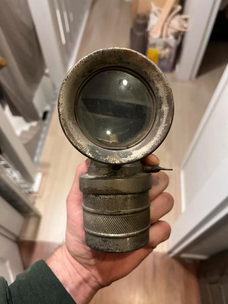 Oude Carbidlamp - Mijnlamp / Fietslamp, Antiek en Kunst, Antiek | Lampen, Ophalen of Verzenden