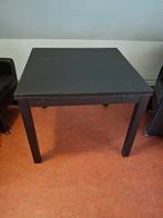 ikea bjursta uitschuif tafel zwart 4 stoelen met wieltjes, Huis en Inrichting, Ophalen, Gebruikt, 50 tot 100 cm, Vijf personen of meer