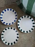 hema ontbijtborden groen en blauw strepen, Ophalen of Verzenden, Zo goed als nieuw, Bord
