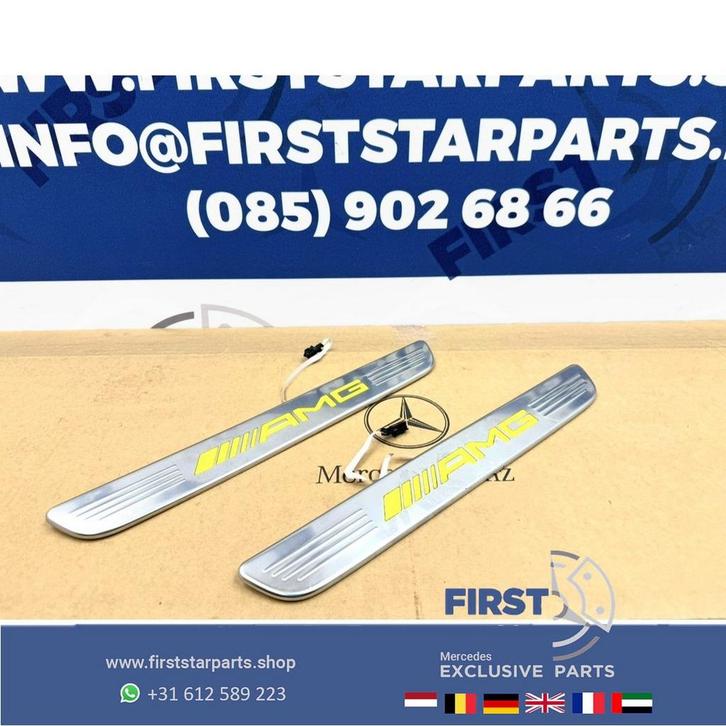 63 AMG INSTAP LIJSTEN GEEL W205 W253 W213 C63 E63 GLC63 AMG, Auto-onderdelen, Verlichting, Mercedes-Benz, Gebruikt, Ophalen of Verzenden