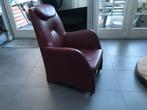 Fauteuil wijnrood leer, merk: Gealux, Ophalen, Gebruikt, Warm modern, 50 tot 75 cm