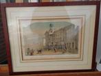 ~1840, steendruk, Rotteerdam, Gezicht op de Stadhuis, Antiek en Kunst, Ophalen of Verzenden