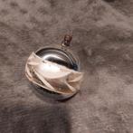 B851 oude kerstbal rond zilver wit 6,5 cm, Diversen, Kerst, Ophalen of Verzenden, Gebruikt