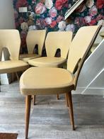 Prachtige set van 4 vintage jaren 50 60 eetkamer stoelen, Ophalen, Gebruikt, Bruin