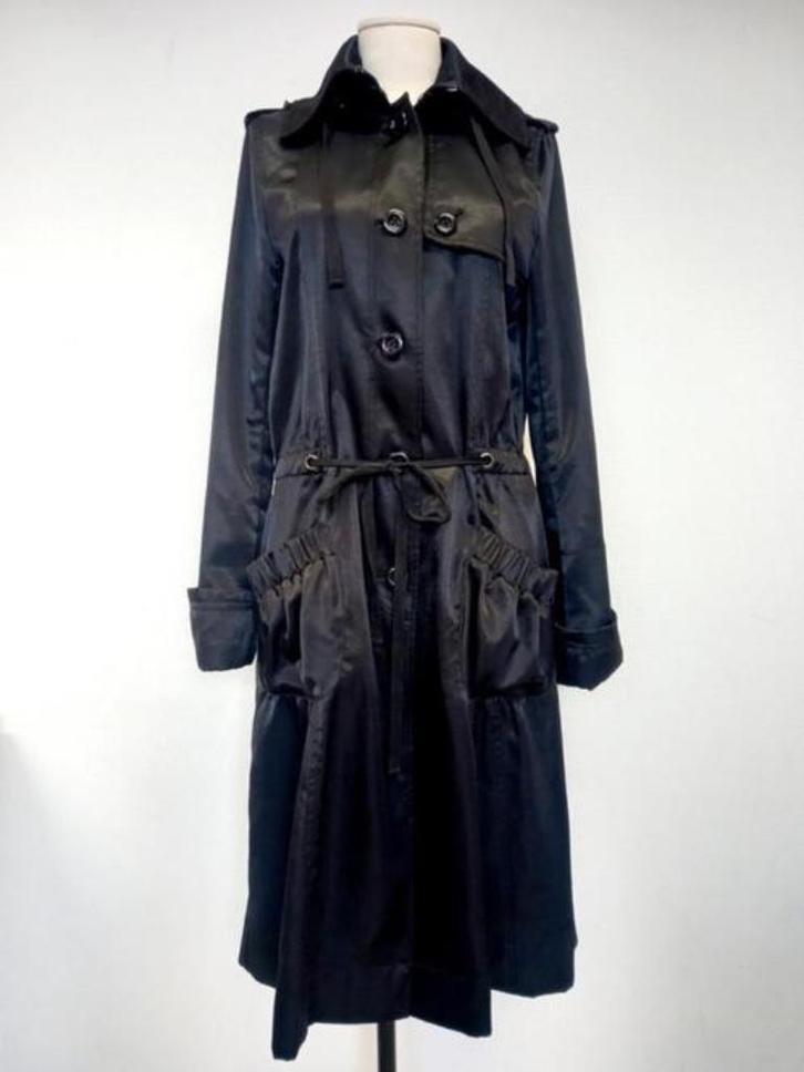 Zwarte trenchcoat van Essentiel Antwerp maat 36, Kleding | Dames, Jassen | Zomer, Zo goed als nieuw, Maat 36 (S), Zwart, Ophalen of Verzenden