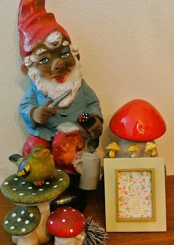 Paddenstoel foto lijstje decoratie herfst accessoire item, Antiek en Kunst, Curiosa en Brocante, Ophalen of Verzenden