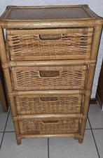 Rotan Ladekast - 4 Lades, Huis en Inrichting, Kasten | Ladekasten, Ophalen, Overige materialen, Minder dan 50 cm, Gebruikt